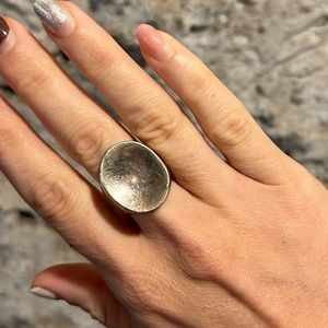Sterling Silver Concave Dome Ring